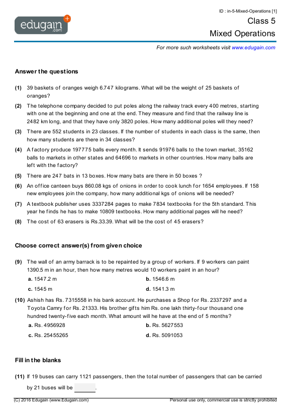 Mixed-Operations