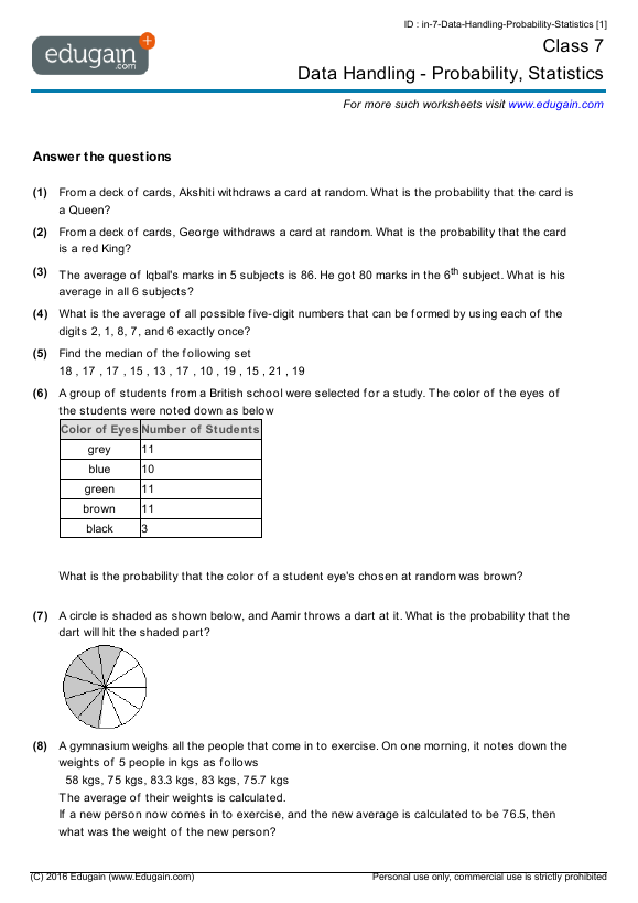 Data-Handling-Probability-Statistics