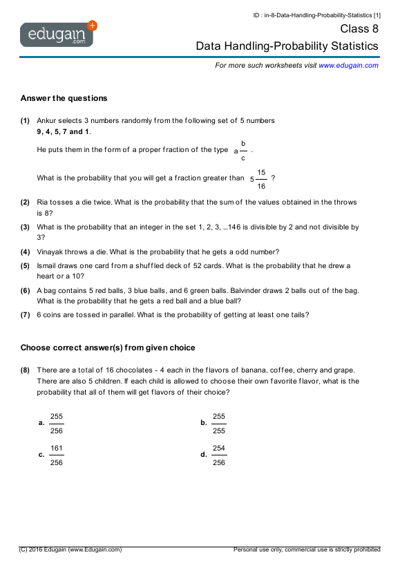 Data-Handling-Probability-Statistics