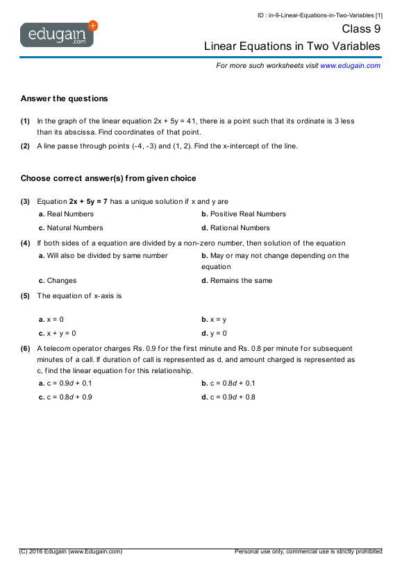 Linear-Equations-in-Two-Variables